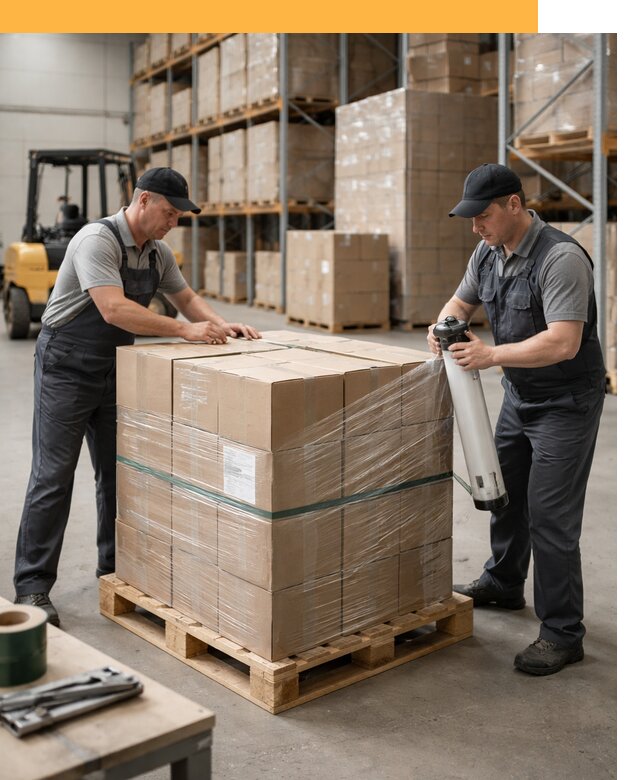 Упаковка и паллетирование грузов от 3583 руб: защита и крепление